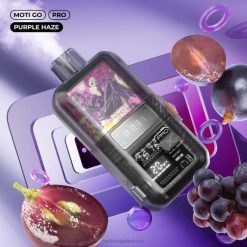 MOTI Vape Kit Lietuva T06619 | MOTI Go Pro vienkartiniai garai (5%, 12000 išpūtimų) violetinė migla