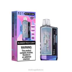 MOTI Vape Kit Lietuva T06639 | MOTI Beast Pro vienkartiniai garai (5%, 10000 įkvėpimų) mėlynių persikų guma