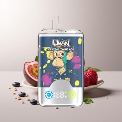 UWIN Crystal Twins 40000 Puffs Kiwi Passion Fruit Guava Mėlynė Avietė 0.6 Ohm 32ml Type-C